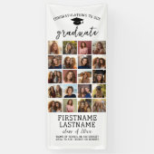 20 Foto Collage Afstuderen Modern Minimaal Wit Spandoek (Verticaal)