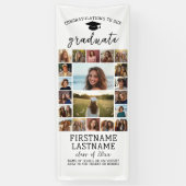 20 Foto Collage Afstuderen Modern Minimaal Wit Spandoek (Verticaal)