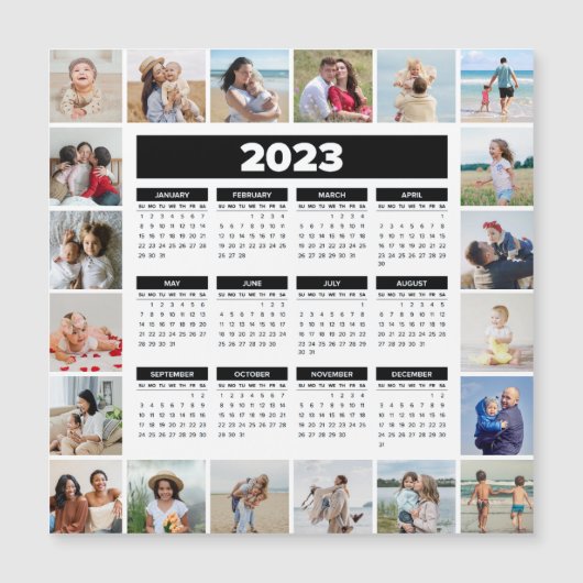 20 Foto Collage Black & White 2023 US Calendar (Voorkant)