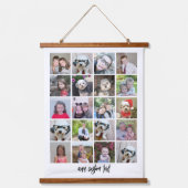 20 Foto collage - Familietekst op bodem - wit Hangend Wandkleed (Voorkant)