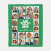 20 Foto Collage - Groen en tekst in het midden Fleece Deken (Voorkant)