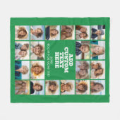 20 Foto Collage - Groen en tekst in het midden Fleece Deken (Voorkant (Horizontaal))