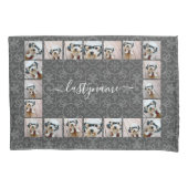 20 Foto Collage met moderne naam van patroonscript Kussensloop (Voorkant)