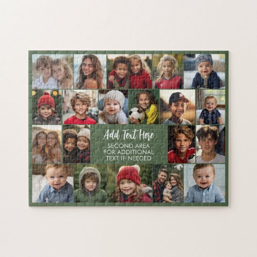 20 foto collage met tekst in het midden legpuzzel (Horizontaal)