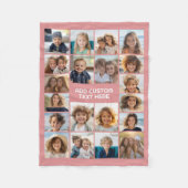 20 foto-collage met witte tekst verticaal fleece deken (Voorkant)