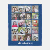 20 Foto collage - Net met Script-tekst - blauw Fleece Deken (Voorkant)