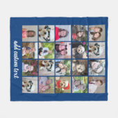20 Foto collage - Net met Script-tekst - blauw Fleece Deken (Voorkant (Horizontaal))