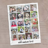 20 Foto collage - Net met Script-tekst - wit Fleece Deken
