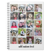 20 Foto collage - Net met Script-tekst - wit Notitieboek (Voorkant)