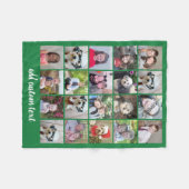 20 Foto Collage - Net met Script Text - groen Fleece Deken (Voorkant (Horizontaal))