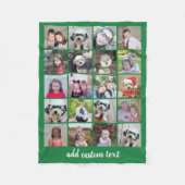 20 Foto Collage - Net met Script Text - groen Fleece Deken (Voorkant)