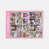 20 Foto collage - Net met Script Text - roze Fleece Deken (Voorkant (Horizontaal))