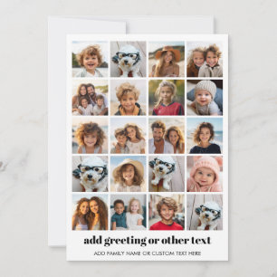 20 Foto Collage - Raster met tekst - wit Feestdagenkaart