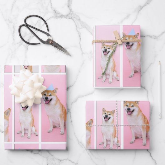 20 Foto Collage Sjabloon Gepersonaliseerde Aangepa Inpakpapier Vel (Voorkant)