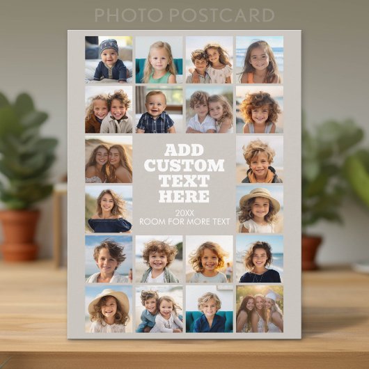 20 Foto Collage - Taupe en Tekst Briefkaart