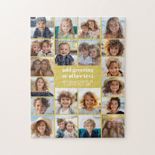 20 Foto Collage - Wit met Gele Tekst Legpuzzel (Verticaal)