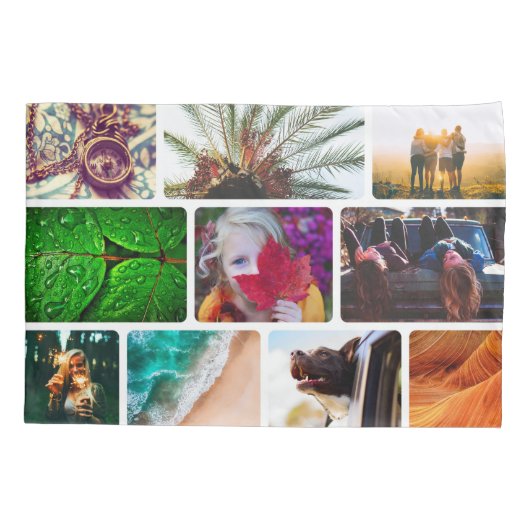 20 Foto Pillow Hoesje Sjabloon Collage White Lijst Kussensloop (Achterkant)