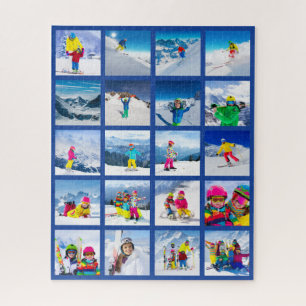 20 Foto Raster Collage Donkerblauw Legpuzzel