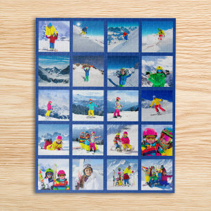 20 Foto Raster Collage Donkerblauw Legpuzzel