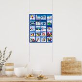 20 Foto Raster Collage Donkerblauw Poster (Keuken)