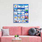20 Foto-rastercollage Donkerblauw Canvas Afdruk (Insitu (Woonkamer))