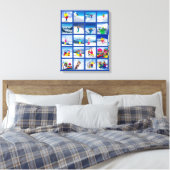 20 Foto-rastercollage Donkerblauw Canvas Afdruk (Insitu (Slaapkamer))