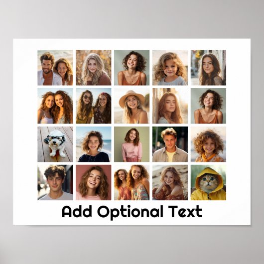20 foto-rastercollage - Wit - Mod type Zwart Poster (Voorkant)