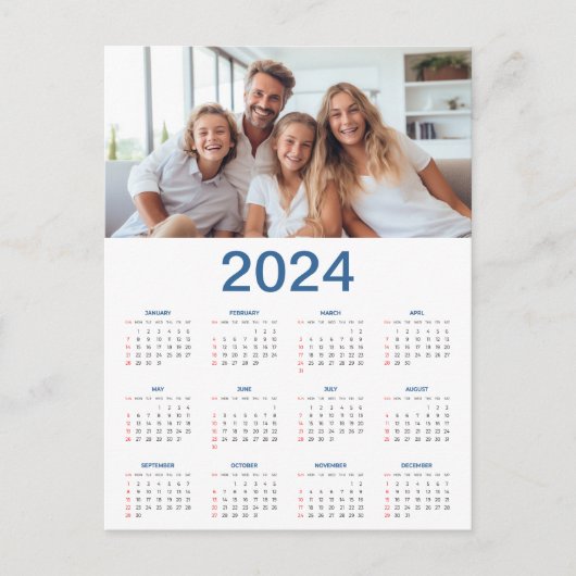20 Fotocollage 2024 Jaar in een oogopslag Kalender Briefkaart (Voorkant)