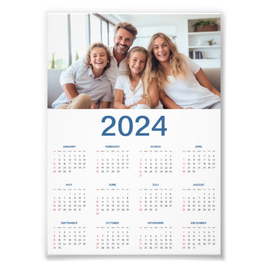 20 Fotocollage 2024 Jaar in een oogopslag Kalender Foto Afdruk (Voorkant)
