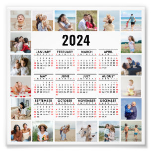 20 Fotocollage 2024 Jaar in een oogopslag Kalender Foto Afdruk