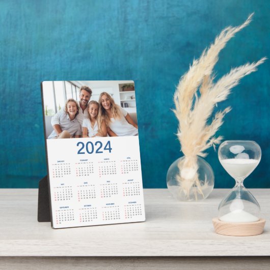 20 Fotocollage 2024 Jaar in een oogopslag Kalender Fotoplaat (Zijkant)