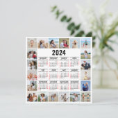 20 Fotocollage 2024 Jaar in een oogopslag Kalender Kaart (Staand voorkant)