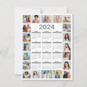 20 Fotocollage 2024 Jaar in een oogopslag Kalender Kaart (Voorkant)