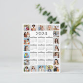 20 Fotocollage 2024 Jaar in een oogopslag Kalender Kaart (Staand voorkant)