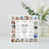 20 Fotocollage 2024 Jaar in een oogopslag Kalender Kaart (Staand voorkant)