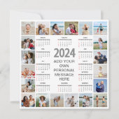 20 Fotocollage 2024 Jaar in een oogopslag Kalender Kaart (Voorkant)