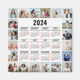 20 Fotocollage 2024 Jaar in een oogopslag Kalender Magneet