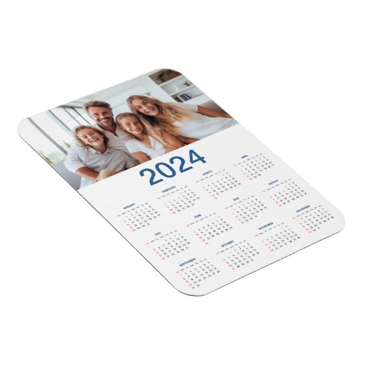 20 Fotocollage 2024 Jaar in een oogopslag Kalender Magneet (Rechterzijde)