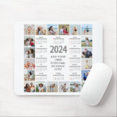 20 Fotocollage 2024 Jaar in een oogopslag Kalender Muismat (Met muis)