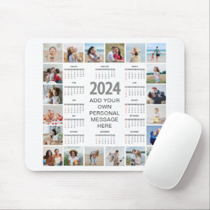 20 Fotocollage 2024 Jaar in een oogopslag Kalender Muismat
