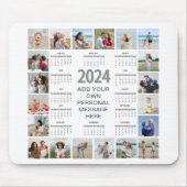 20 Fotocollage 2024 Jaar in een oogopslag Kalender Muismat (Voorkant)