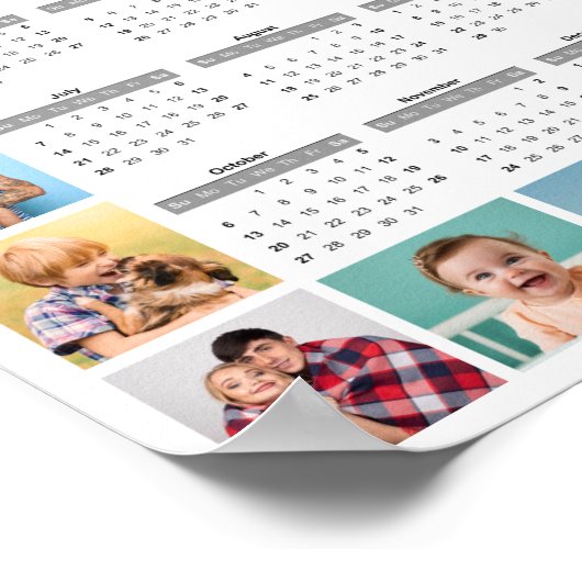 20 Fotocollage 2024 Jaar in een oogopslag Kalender Poster (Hoek)