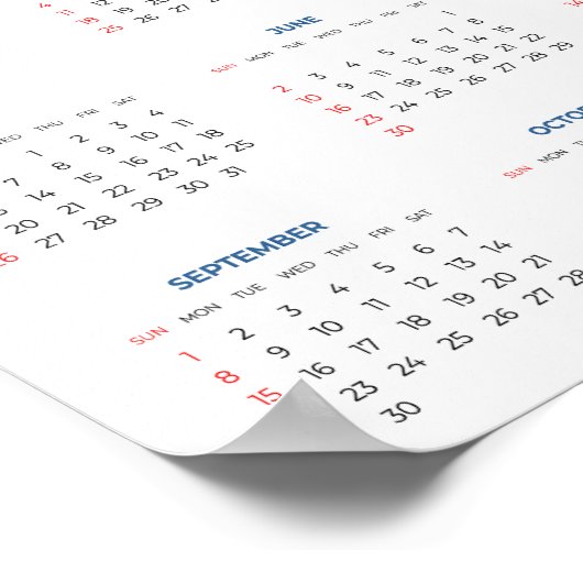 20 Fotocollage 2024 Jaar in een oogopslag Kalender Poster (Hoek)