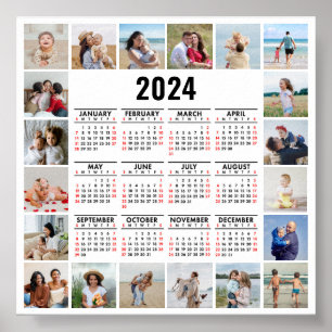 20 Fotocollage 2024 Jaar in een oogopslag Kalender Poster
