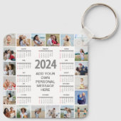 20 Fotocollage 2024 Jaar in een oogopslag Kalender Sleutelhanger (Achterkant)