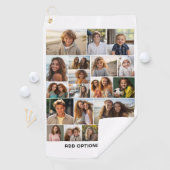 20 Fotocollage - Aangepaste tekst - Zwart en wit Golfhanddoek (Insitu)
