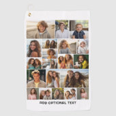 20 Fotocollage - Aangepaste tekst - Zwart en wit Golfhanddoek (Voorkant)