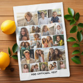 20 Fotocollage - Aangepaste tekst - Zwart en wit Theedoek