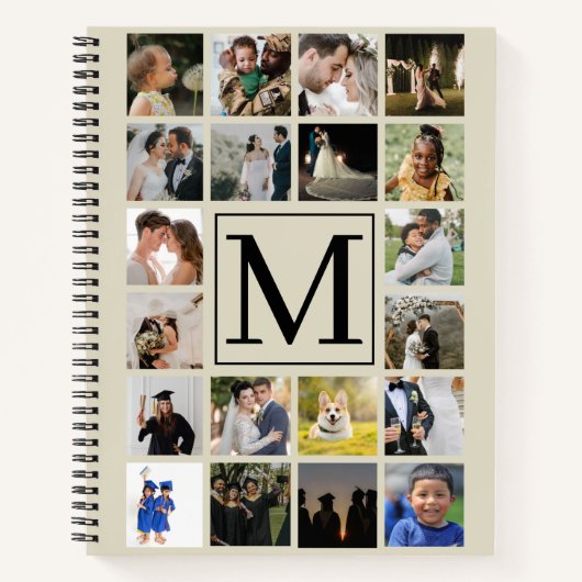 20 fotocollage Black Biege Pattern-serie Notitieboek (Voorkant)