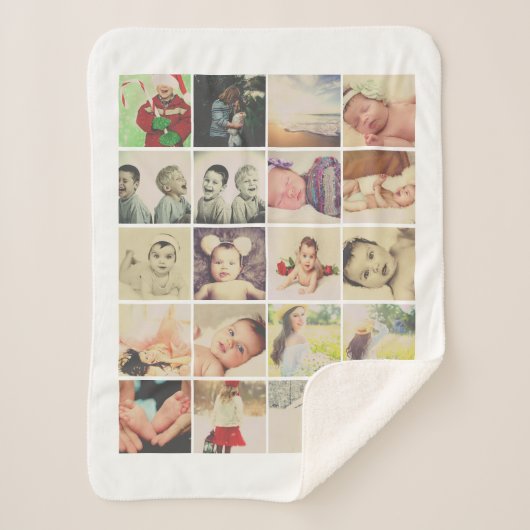 20 Fotocollage gepersonaliseerd Sherpa Deken (Voorkant)